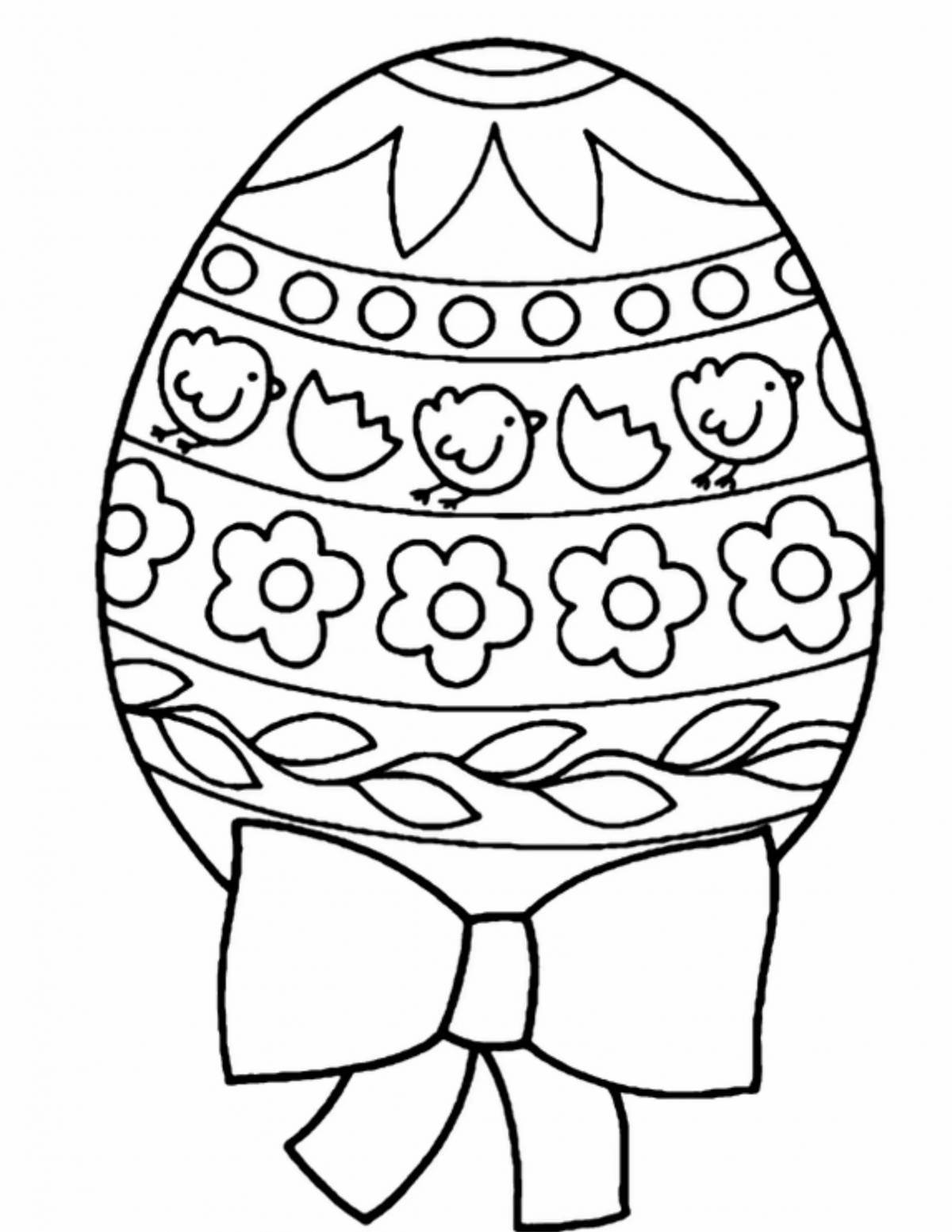 Attractive easter egg coloring page