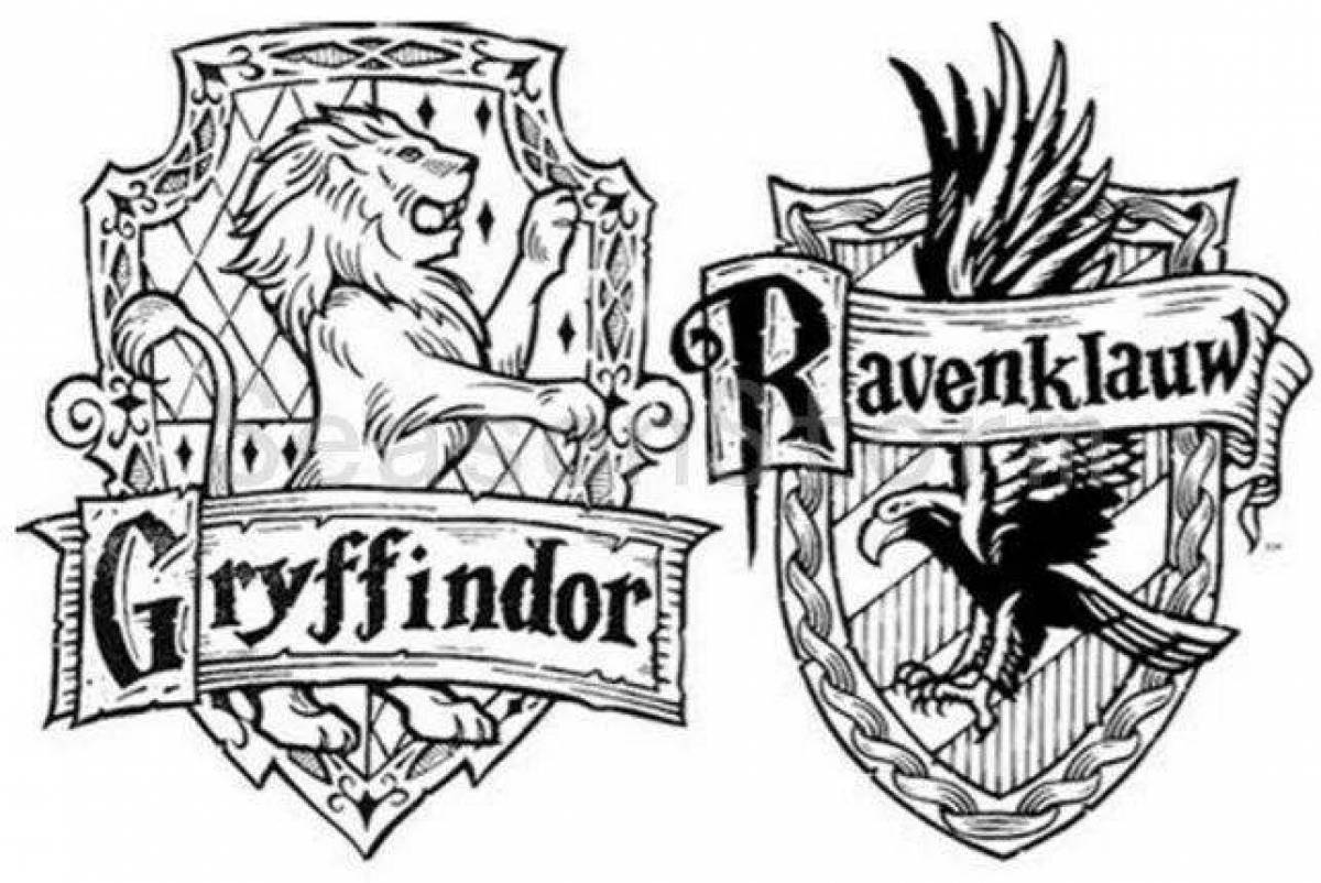 Harry Potter houses incredible coloring book