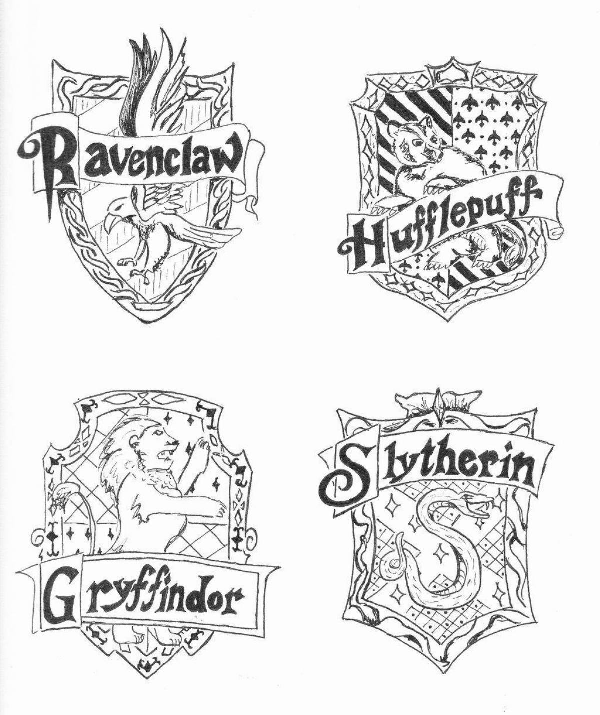 Fun coloring harry potter houses