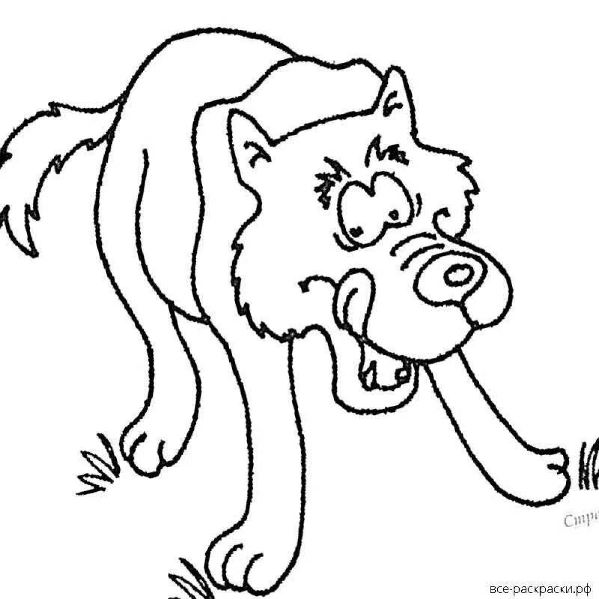 Fairy wolf luminous coloring page