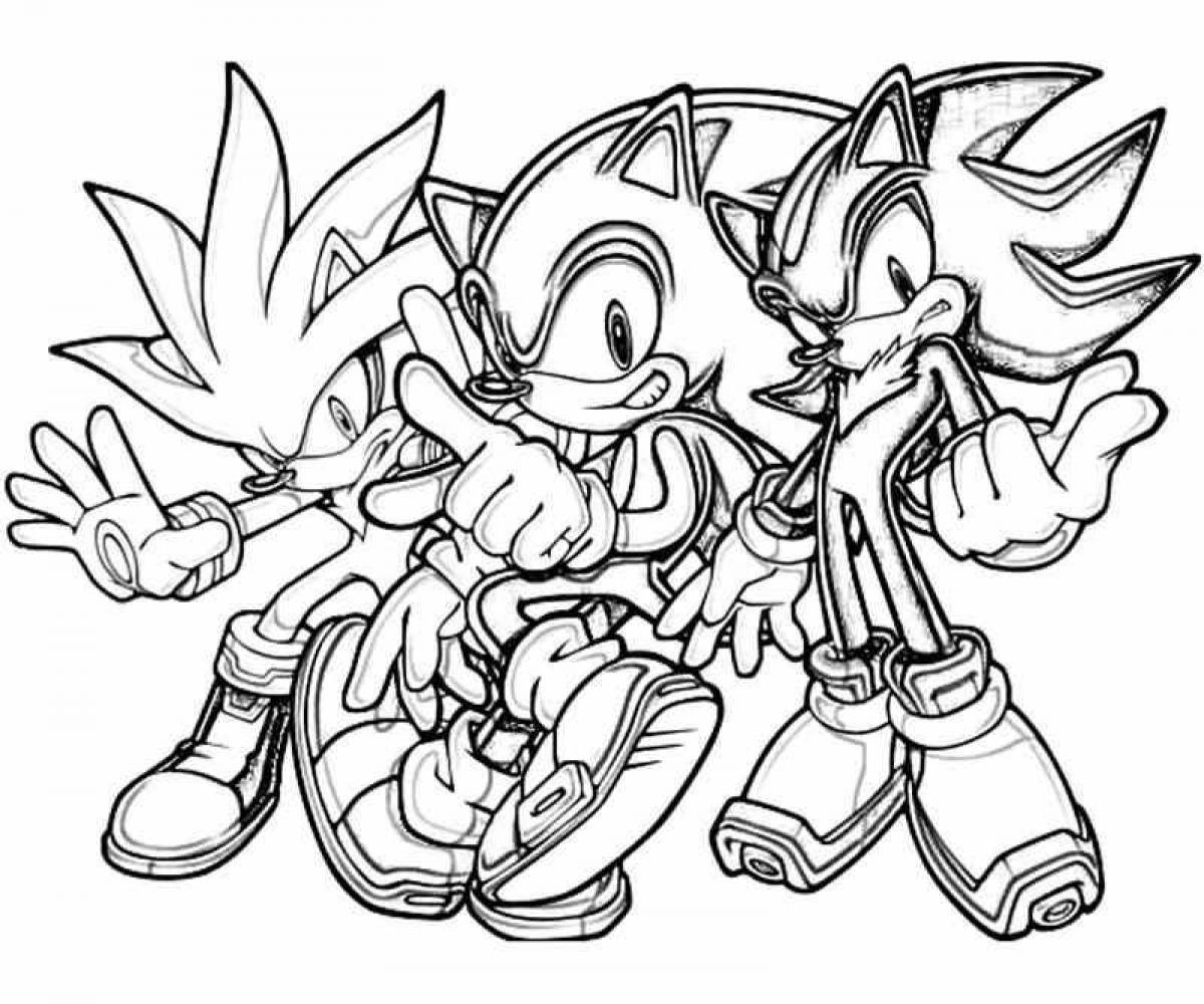 Vivacious coloring page sonic whole team