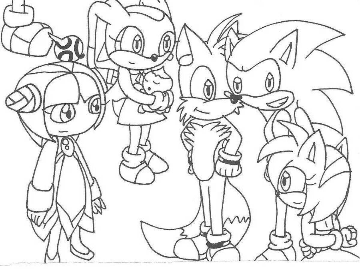 Fantastic coloring sonic whole team