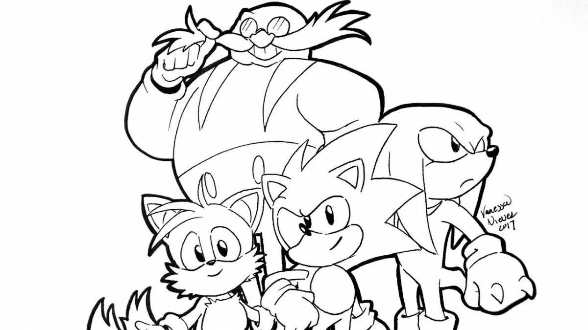 Sonic whole team wonderful coloring book