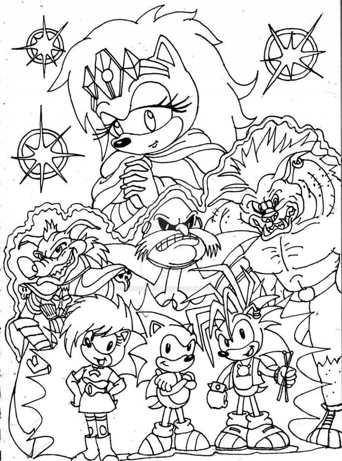 Amazing sonic whole team coloring book