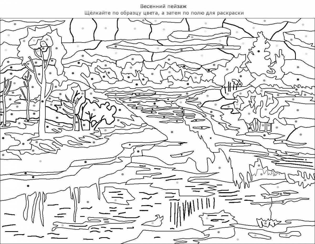 Sublime coloring page by numbers nature