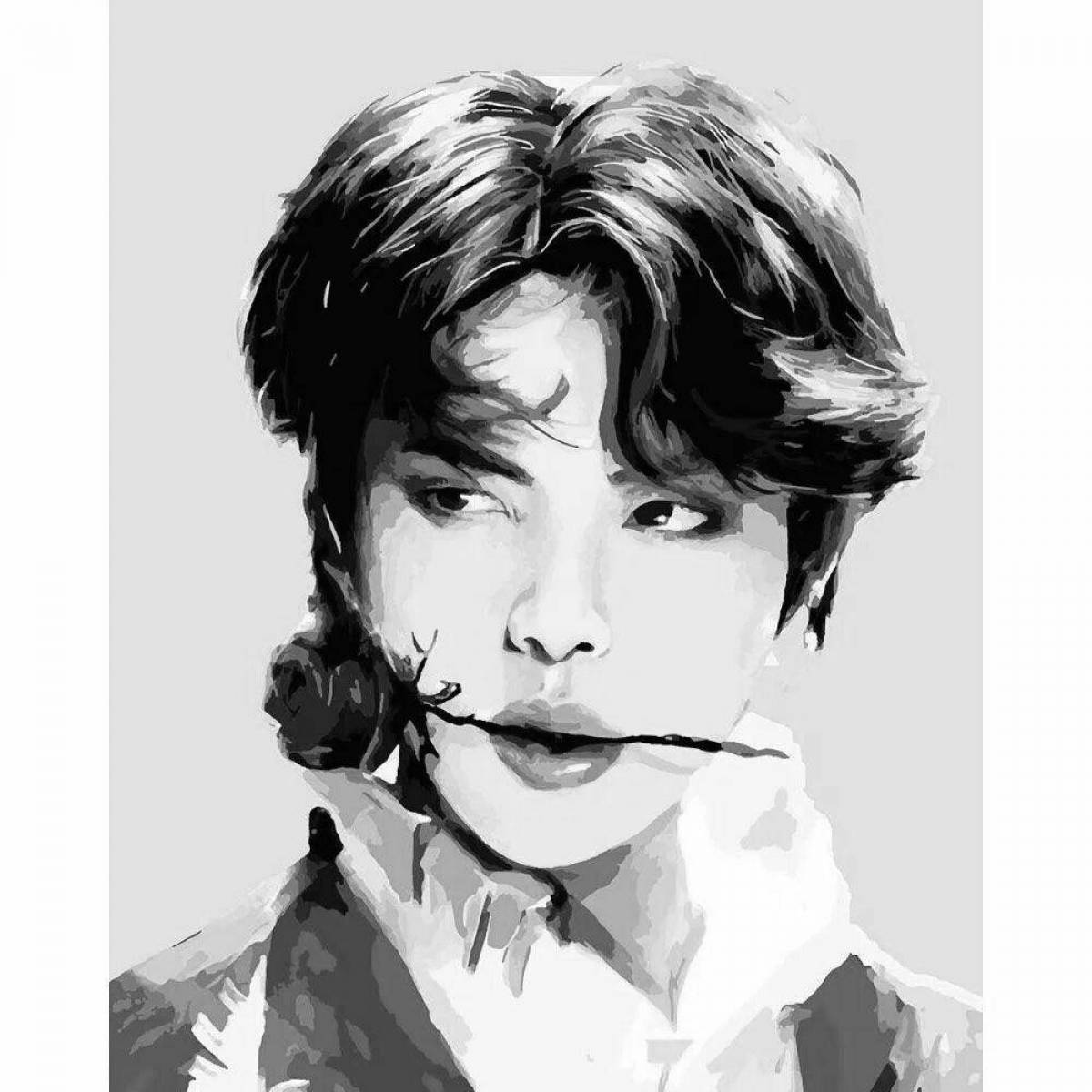 Coloring book with colorful bts numbers