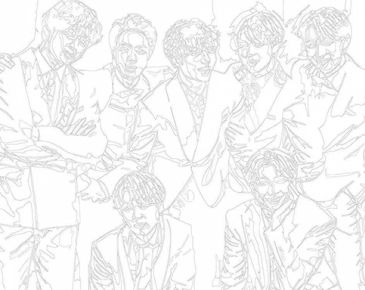 Bts joyful numbers coloring page