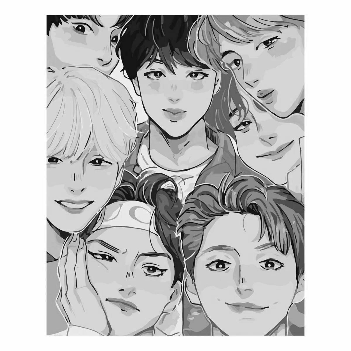 Bts gorgeous numbers coloring page