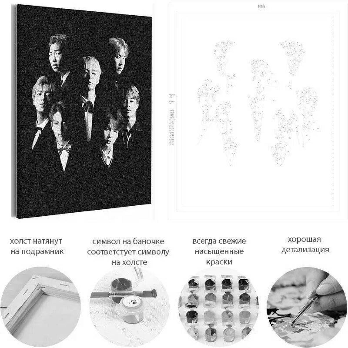 Creative bts number coloring page