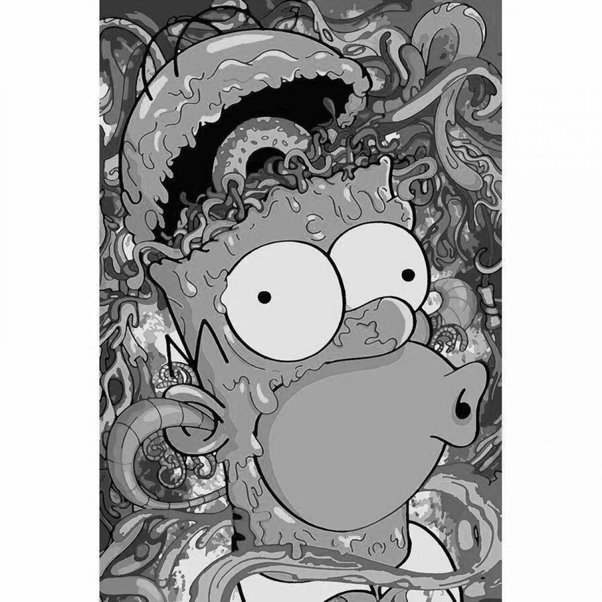 Color by number simpsons coloring book