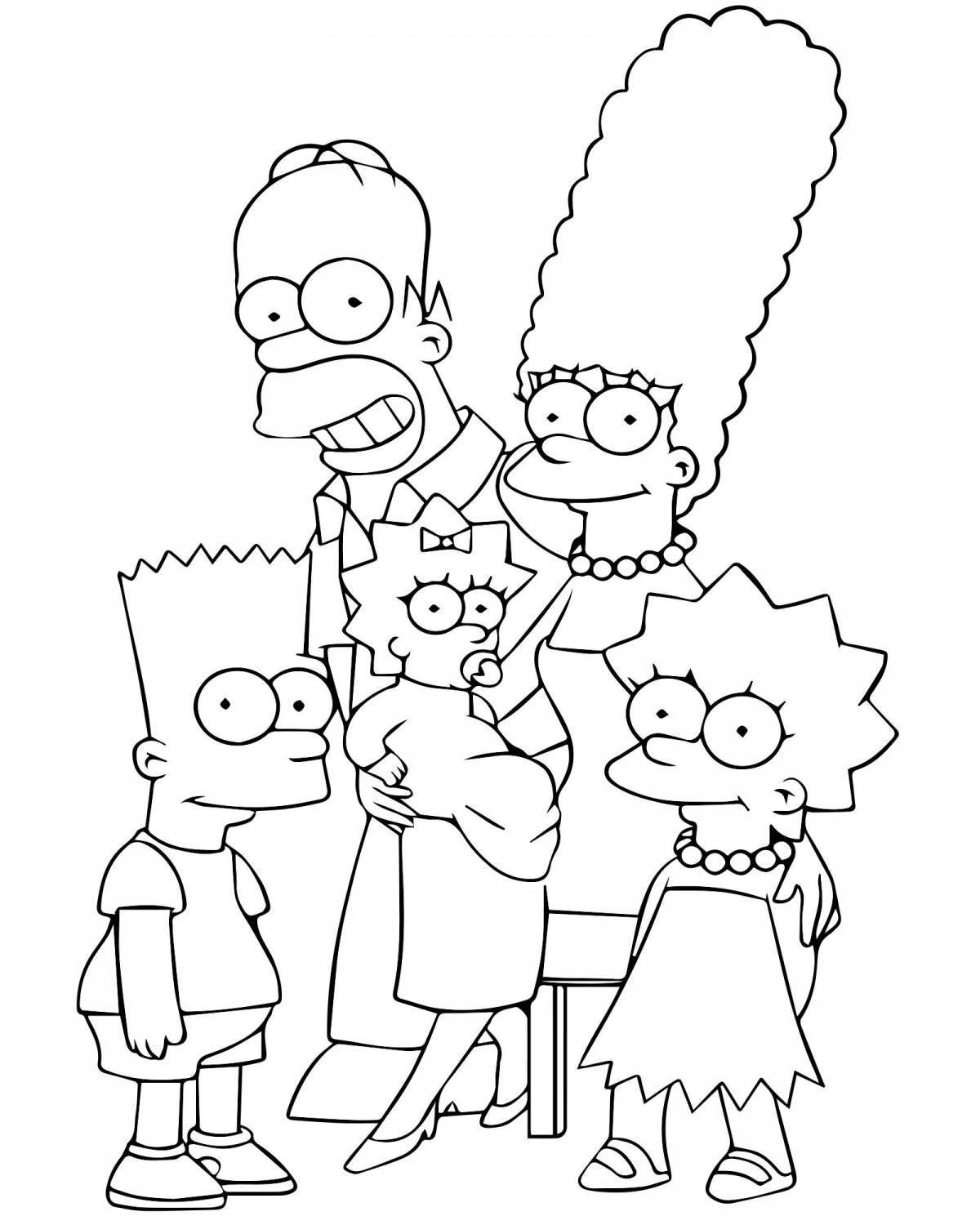 Playful coloring by numbers simpsons