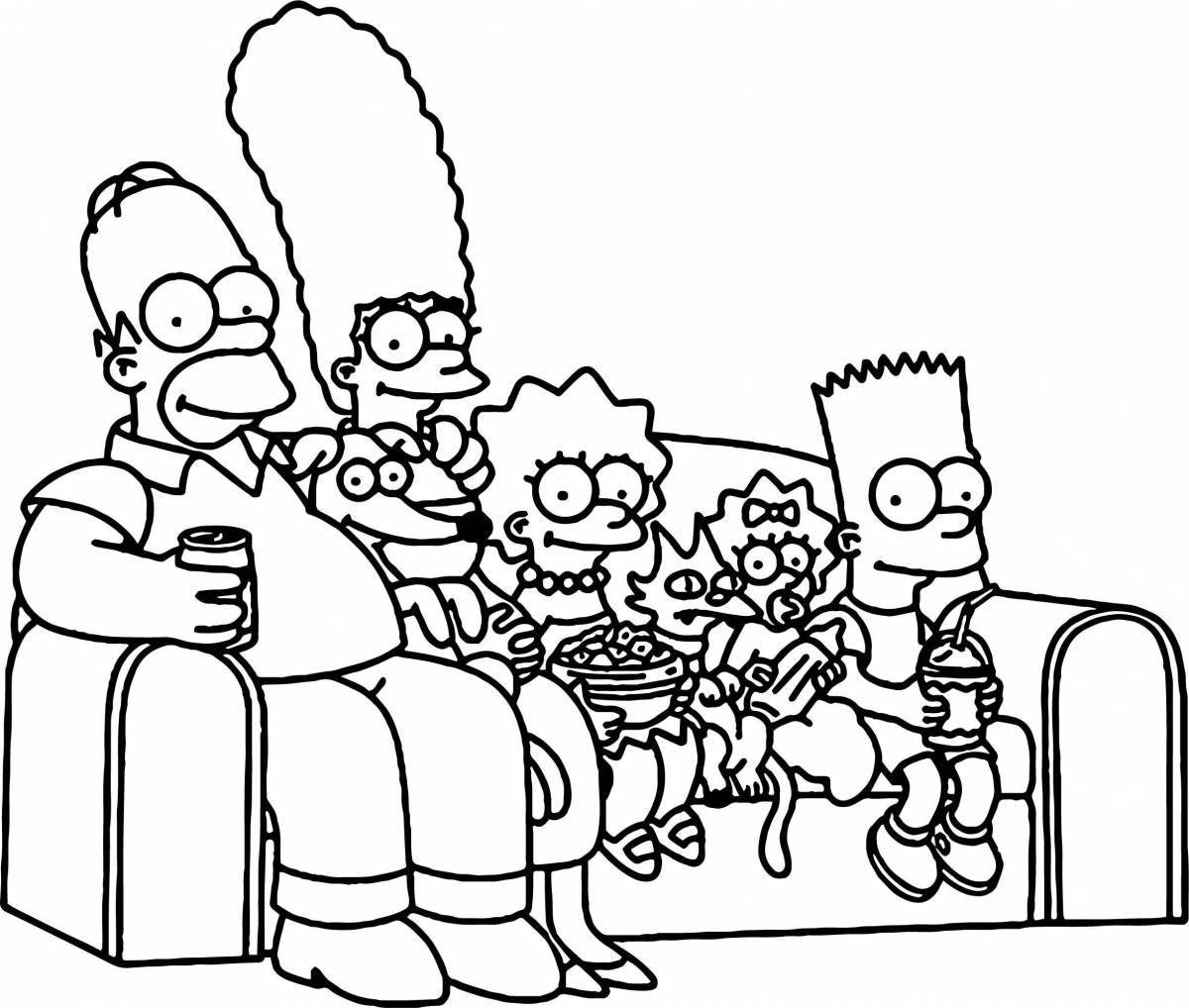 Fancy coloring by numbers simpsons