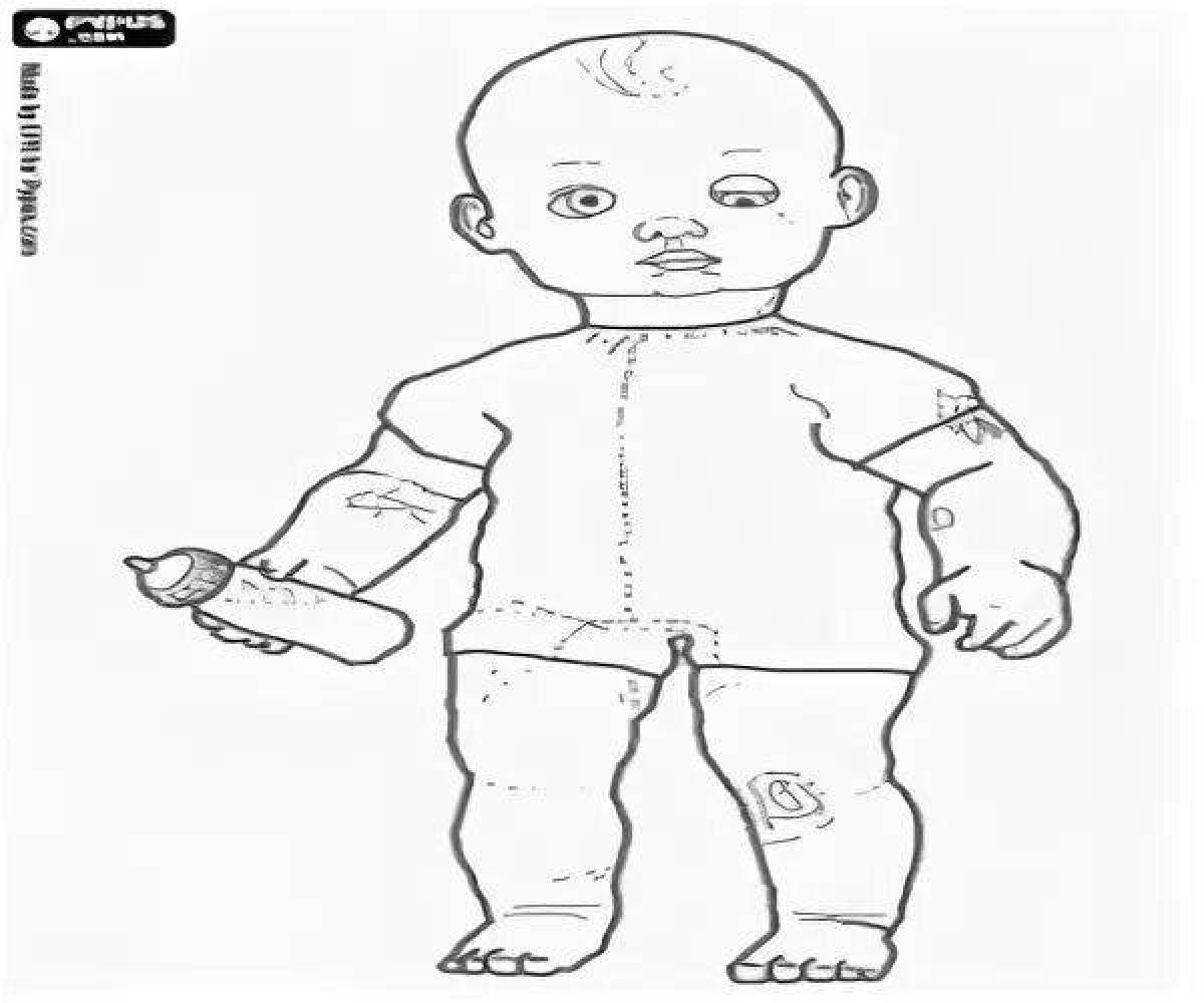 Gorgeous coloring book baby bon doll