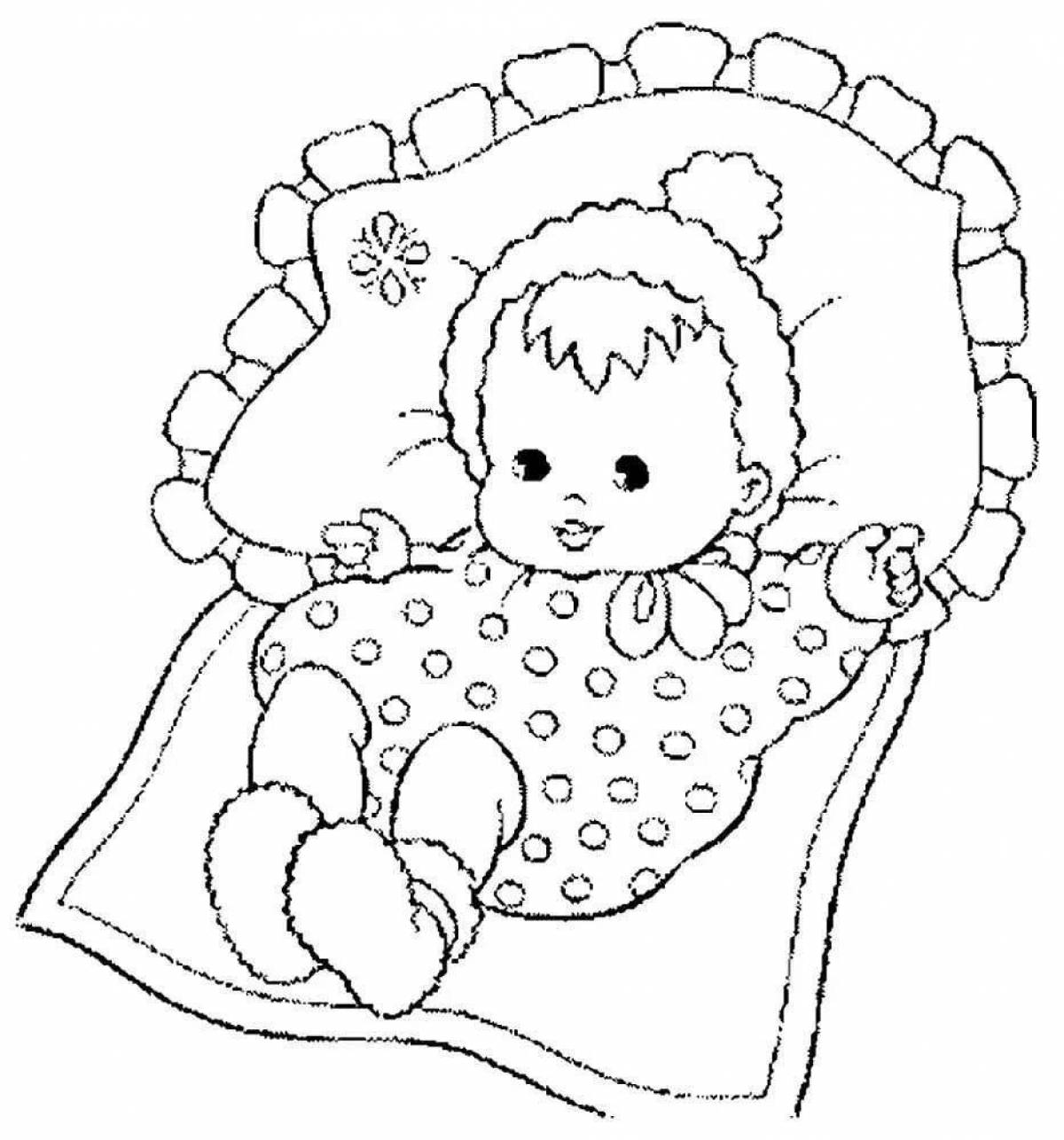 Peace coloring doll baby bon