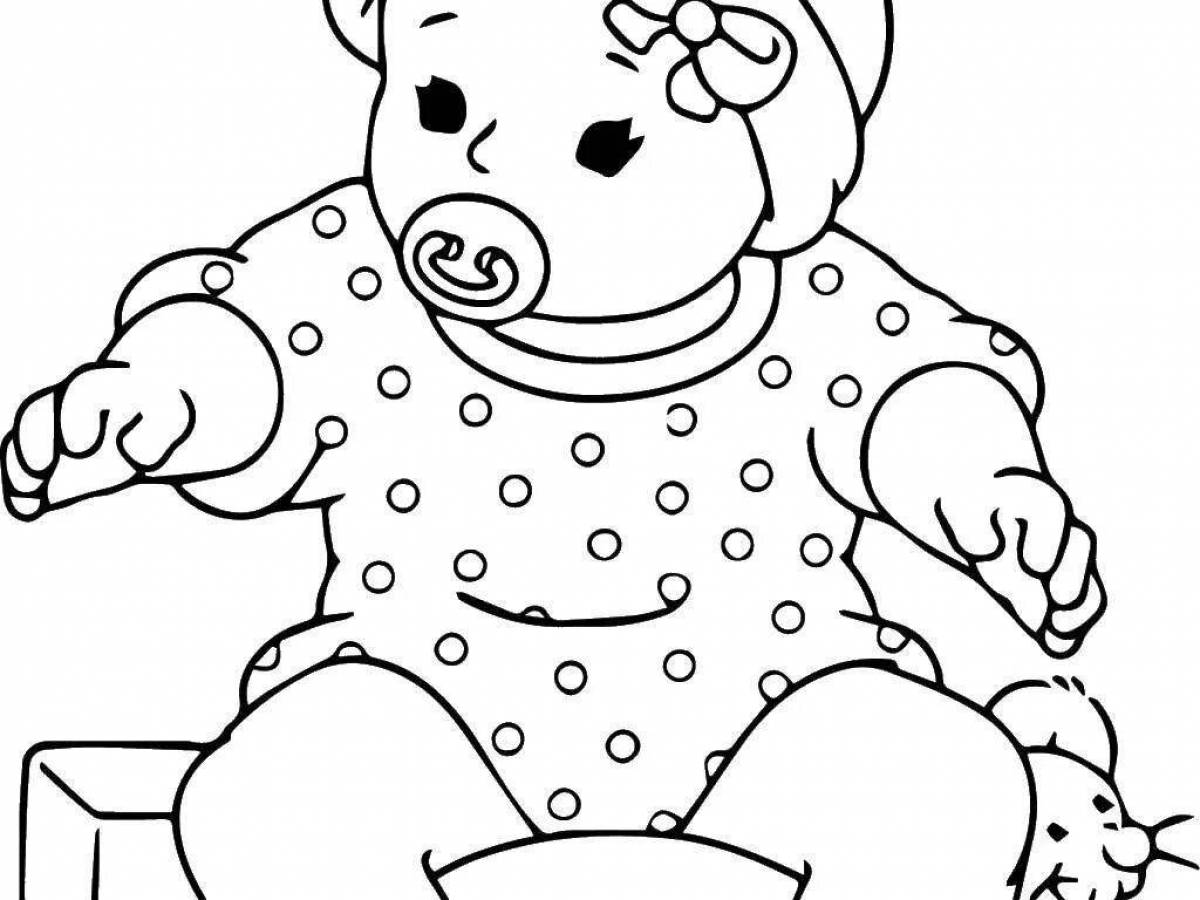Live coloring doll baby bon