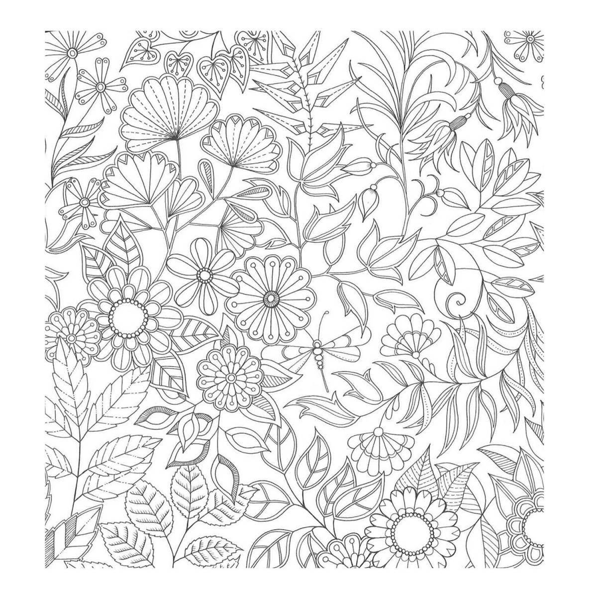 Fancy coloring mysterious garden antistress