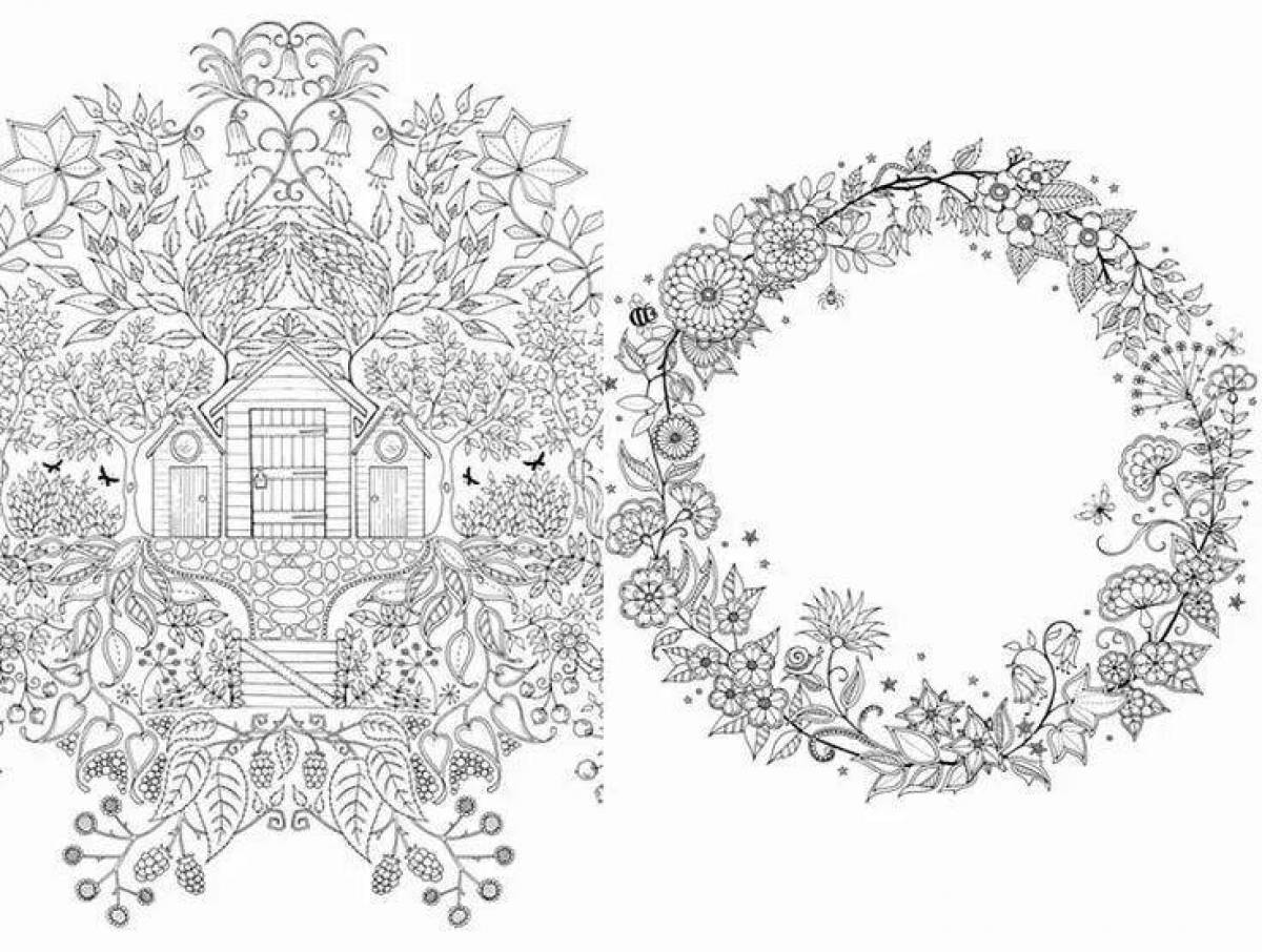 Манящая раскраска таинственный сад антистресс