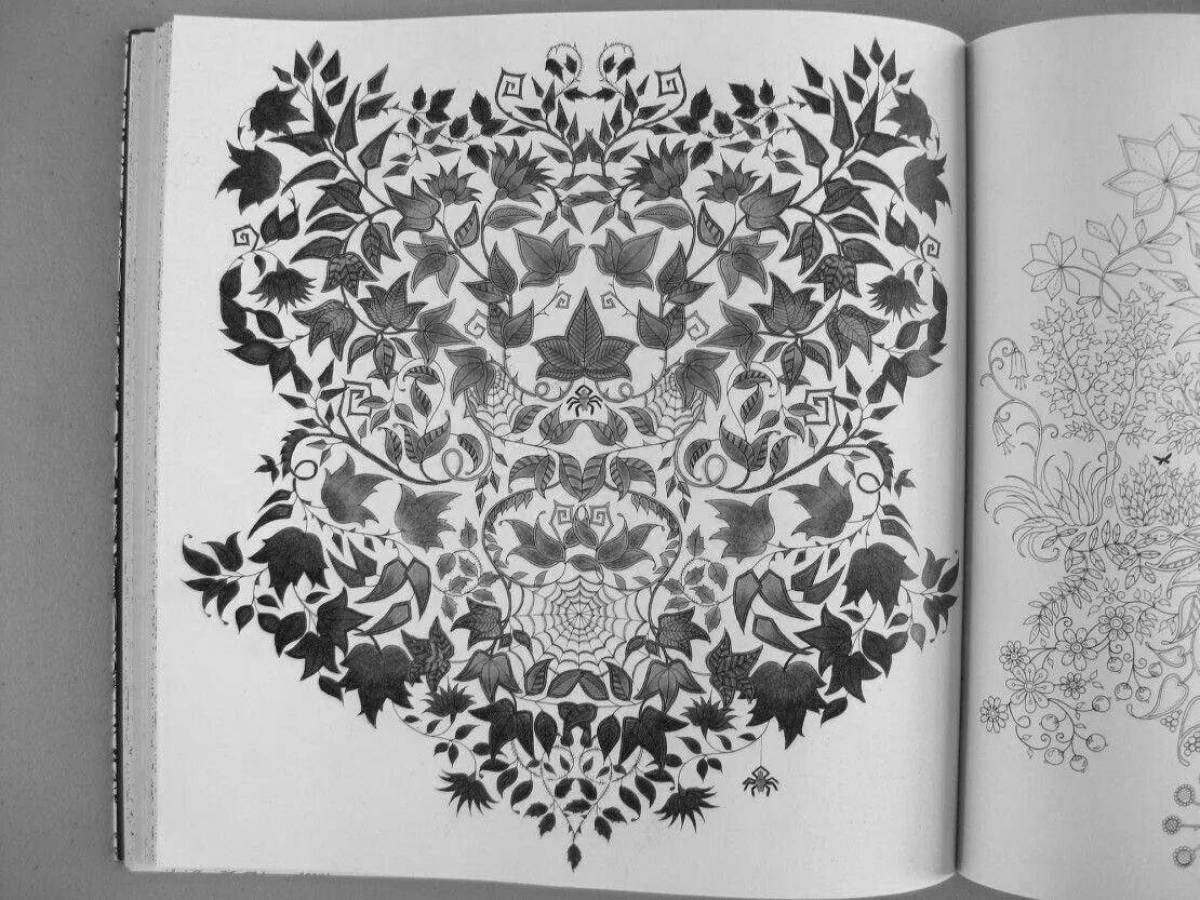 Coloring book sublime garden mysterious antistress
