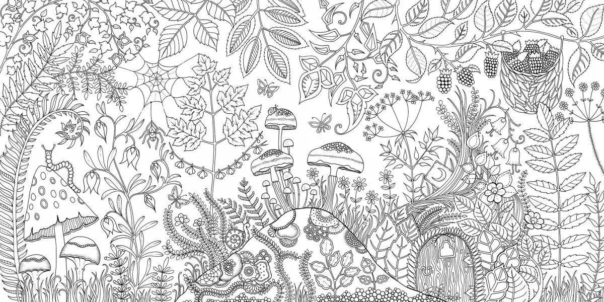 Great coloring book mysterious garden antistress