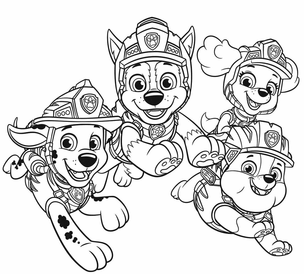 Игривая раскраска paw patrol rex