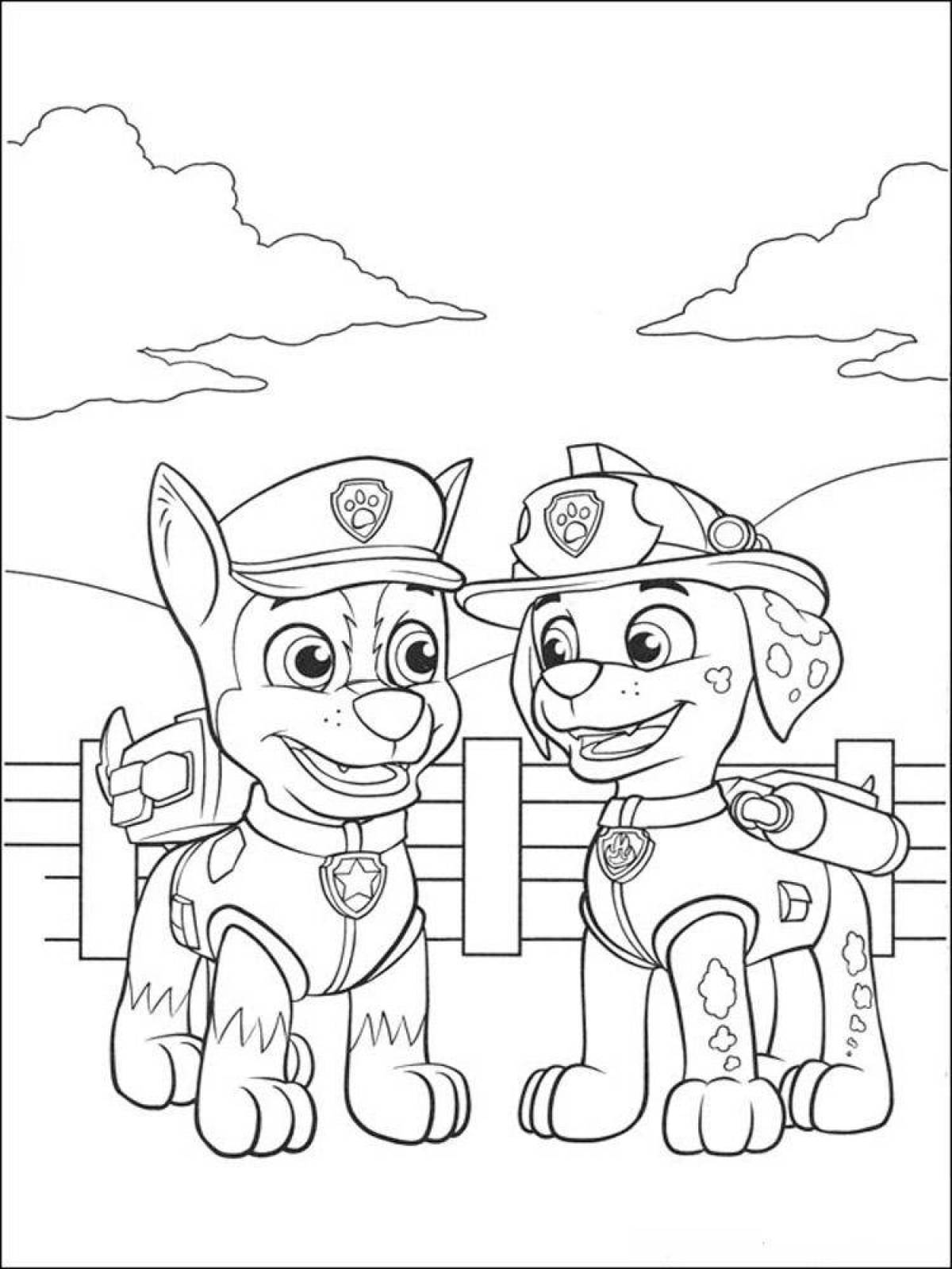 Impressive paw patrol rex coloring page