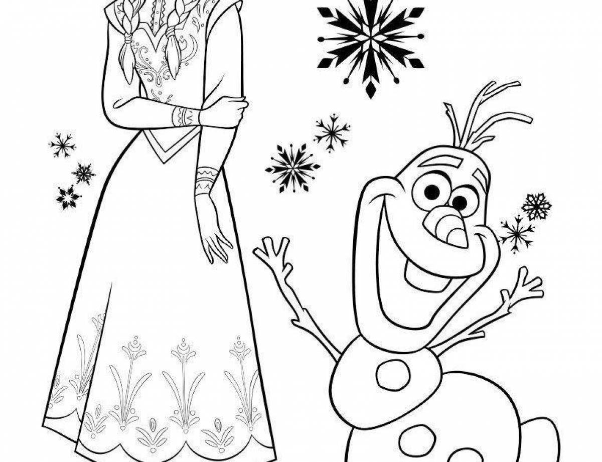 Elsa and olaf fairy tale coloring book