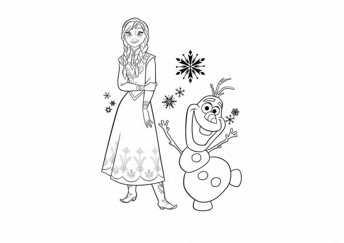 Playful coloring elsa and olaf