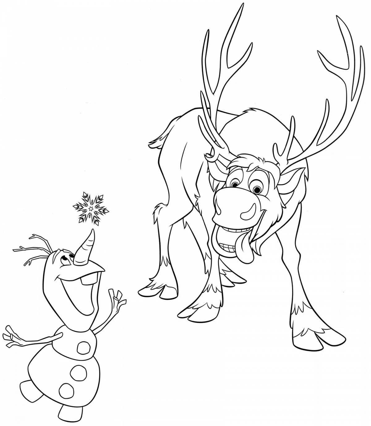 Elsa and olaf's fancy coloring book
