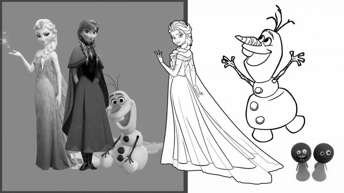 Elsa and olaf live coloring