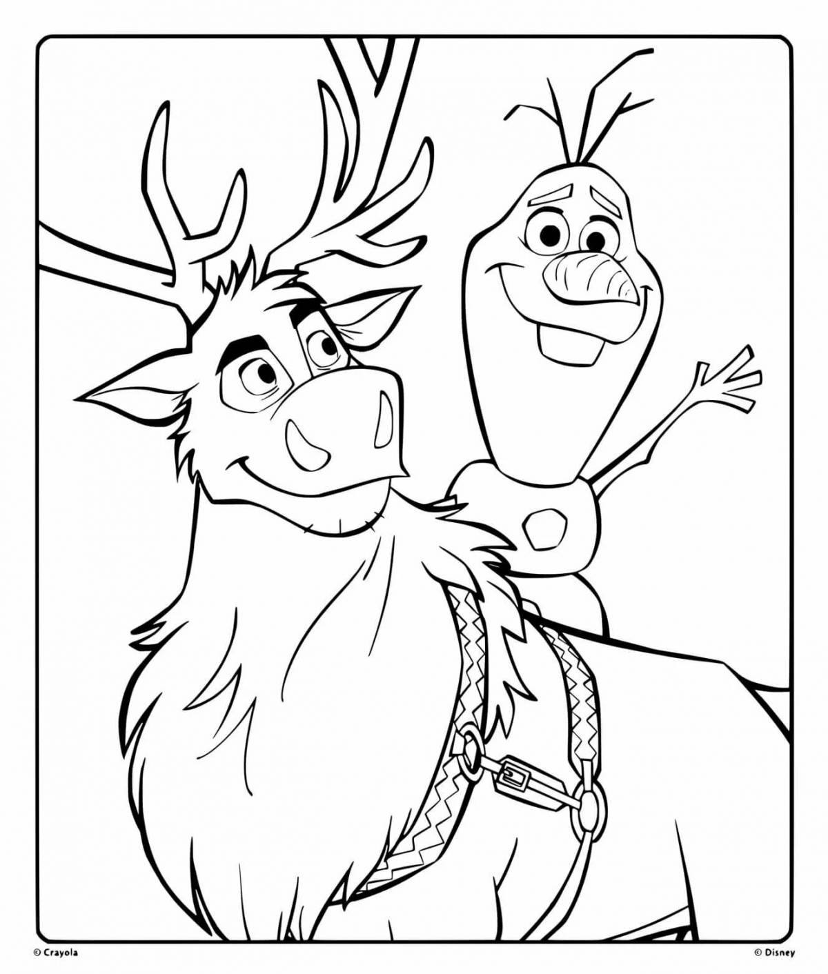 Elsa and olaf elegant coloring book