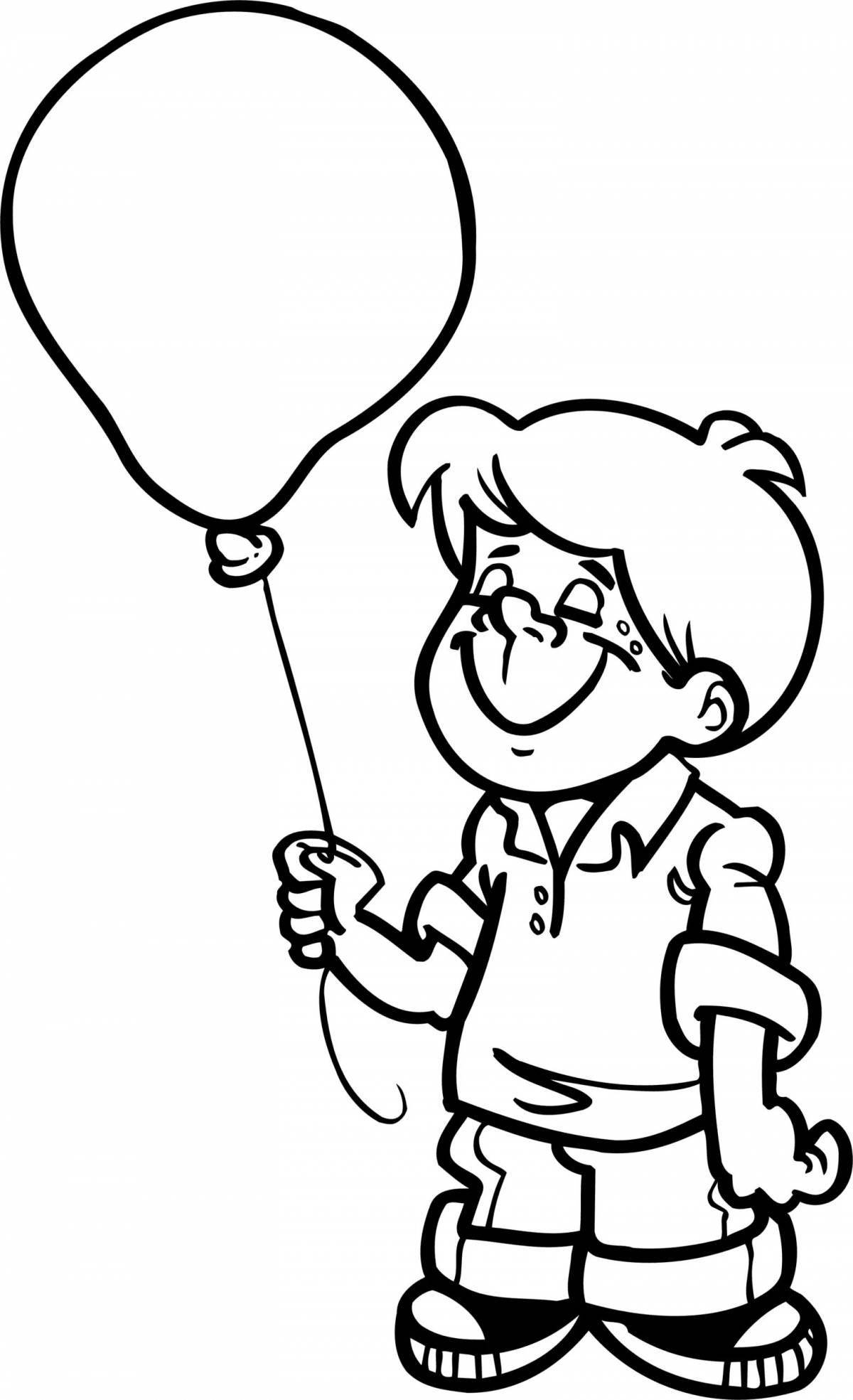 Игристая раскраска девочка с воздушными шарами