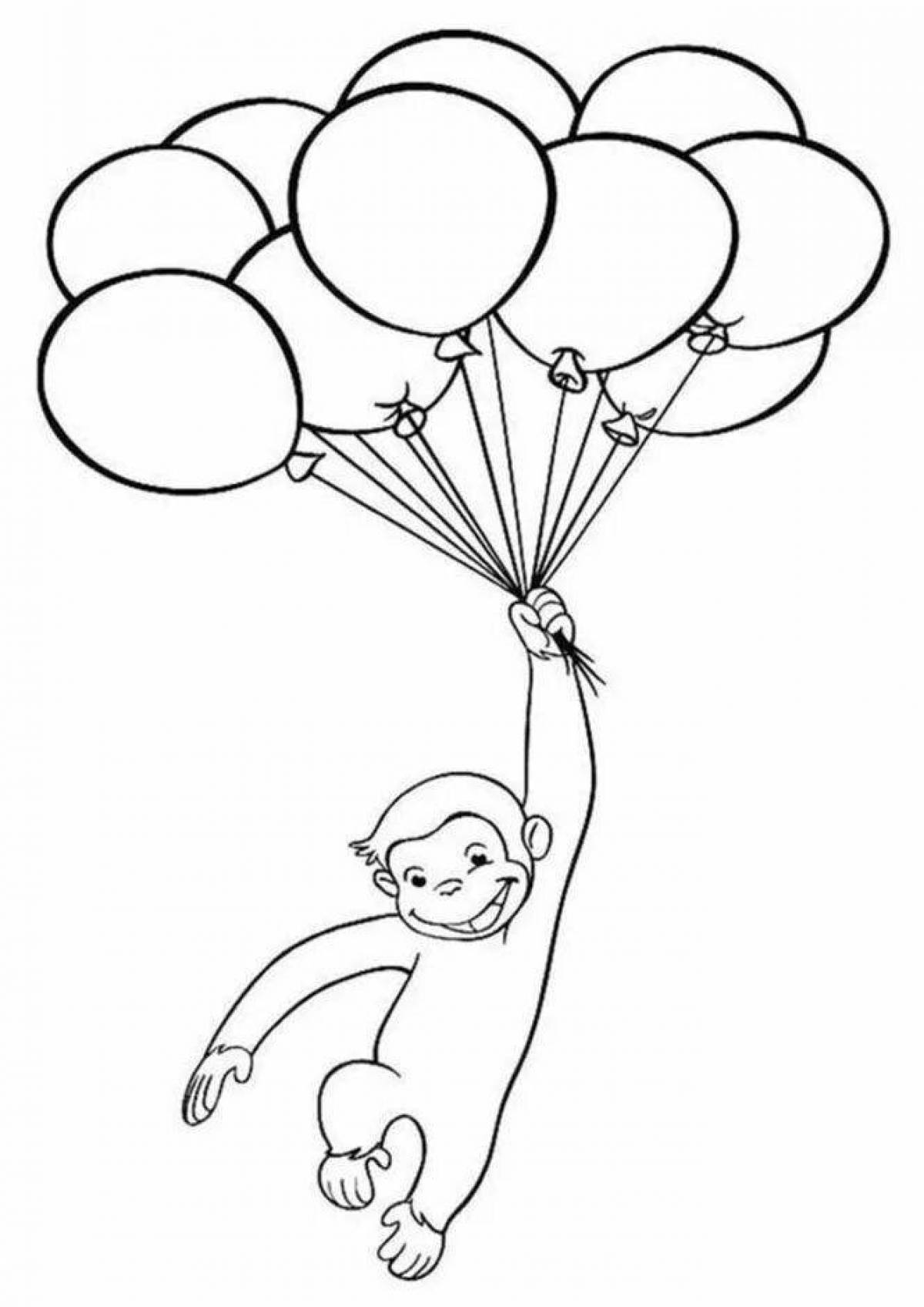 Баббли раскраски девушка с воздушными шарами