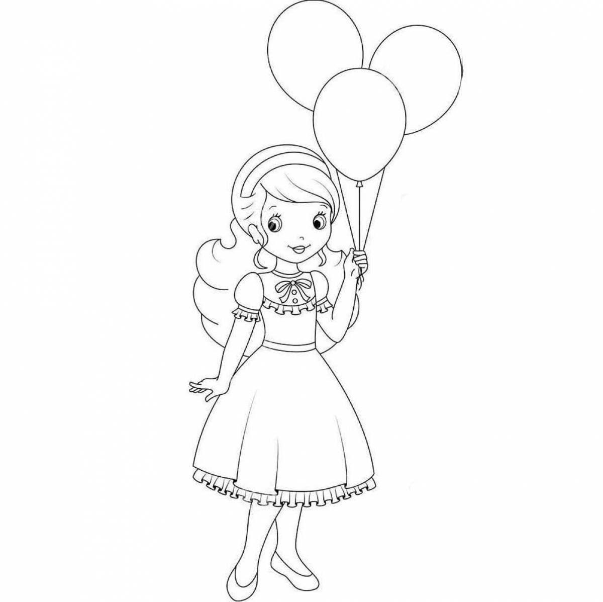 Девочка с шариками #4