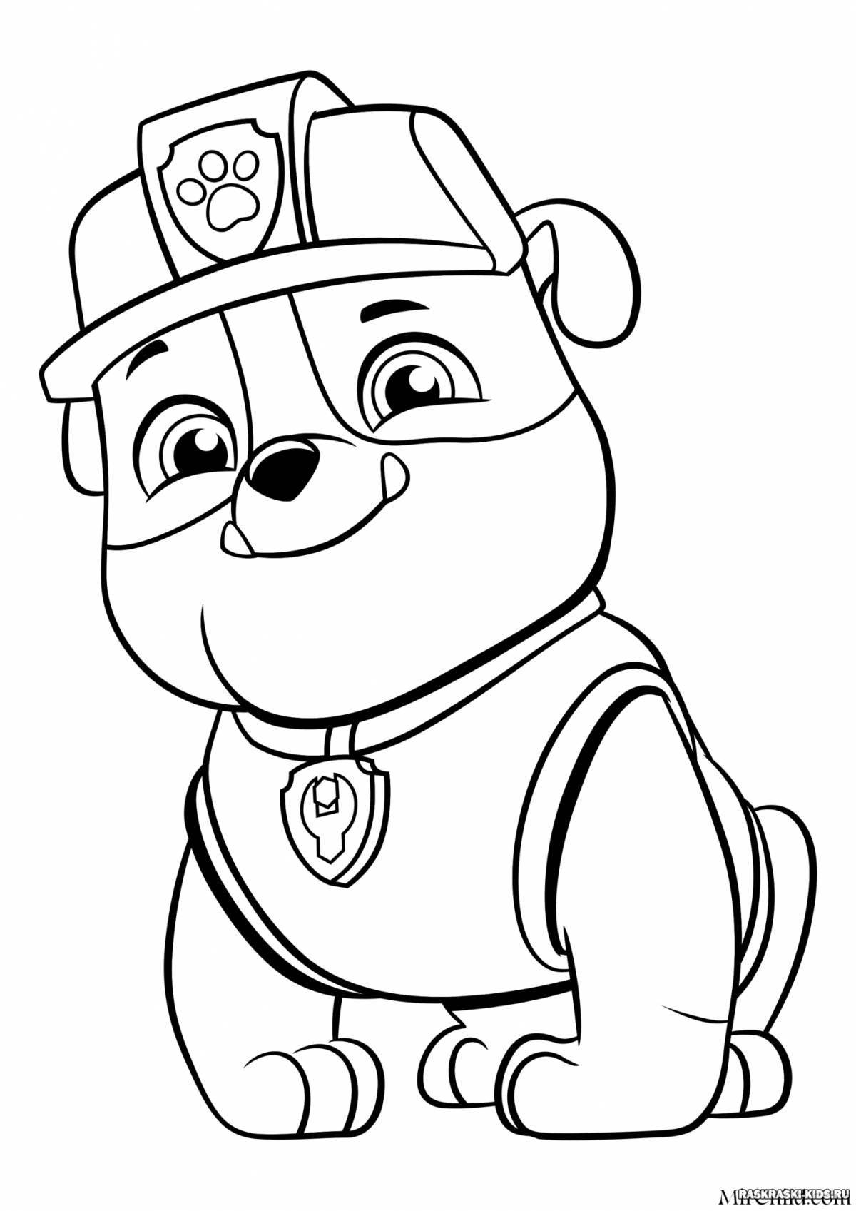 Cute paw patrol baby coloring page