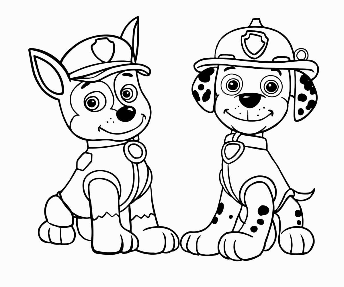 Glowing paw patrol baby coloring page