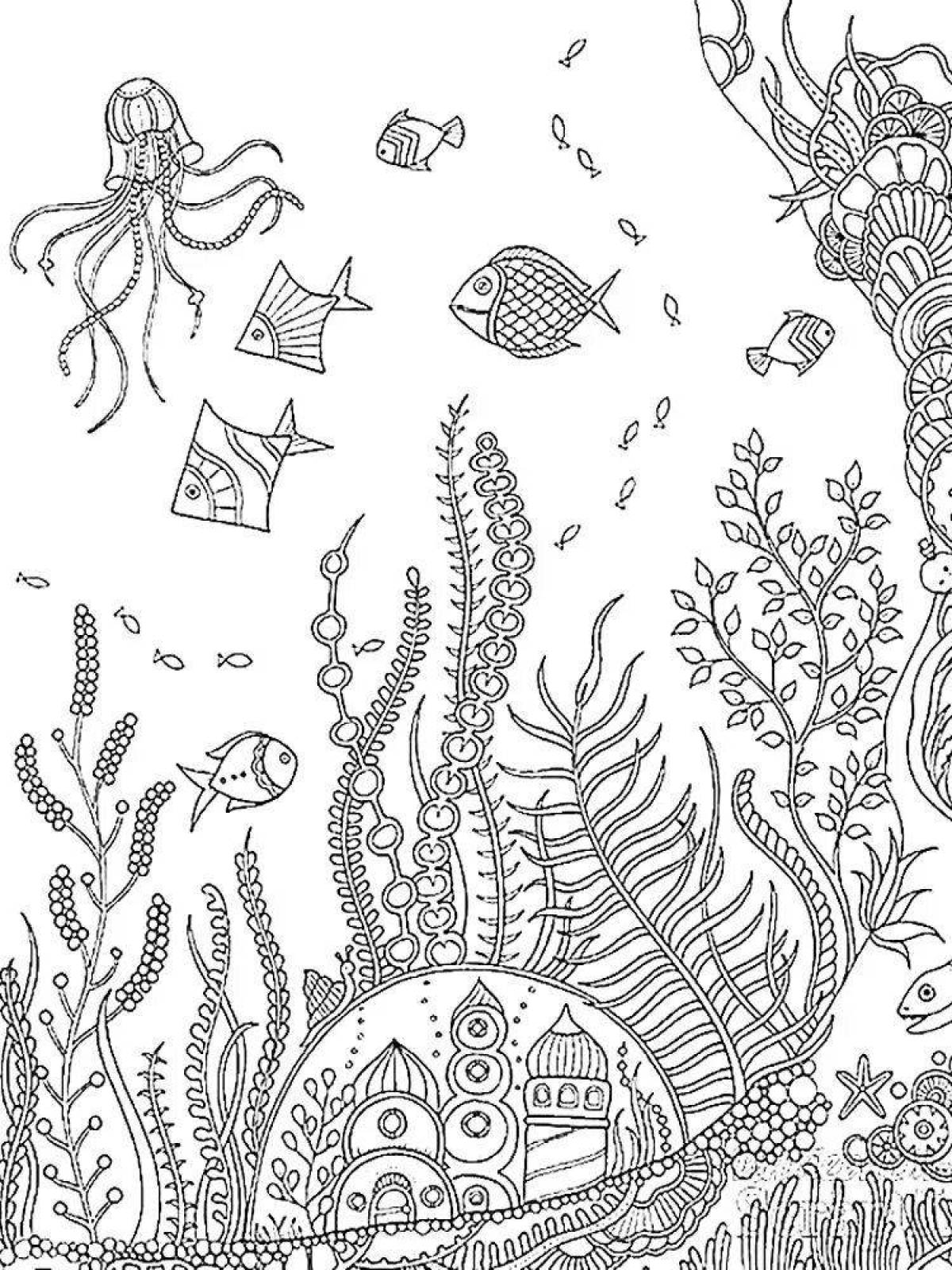 Coloring sublime underwater world antistress