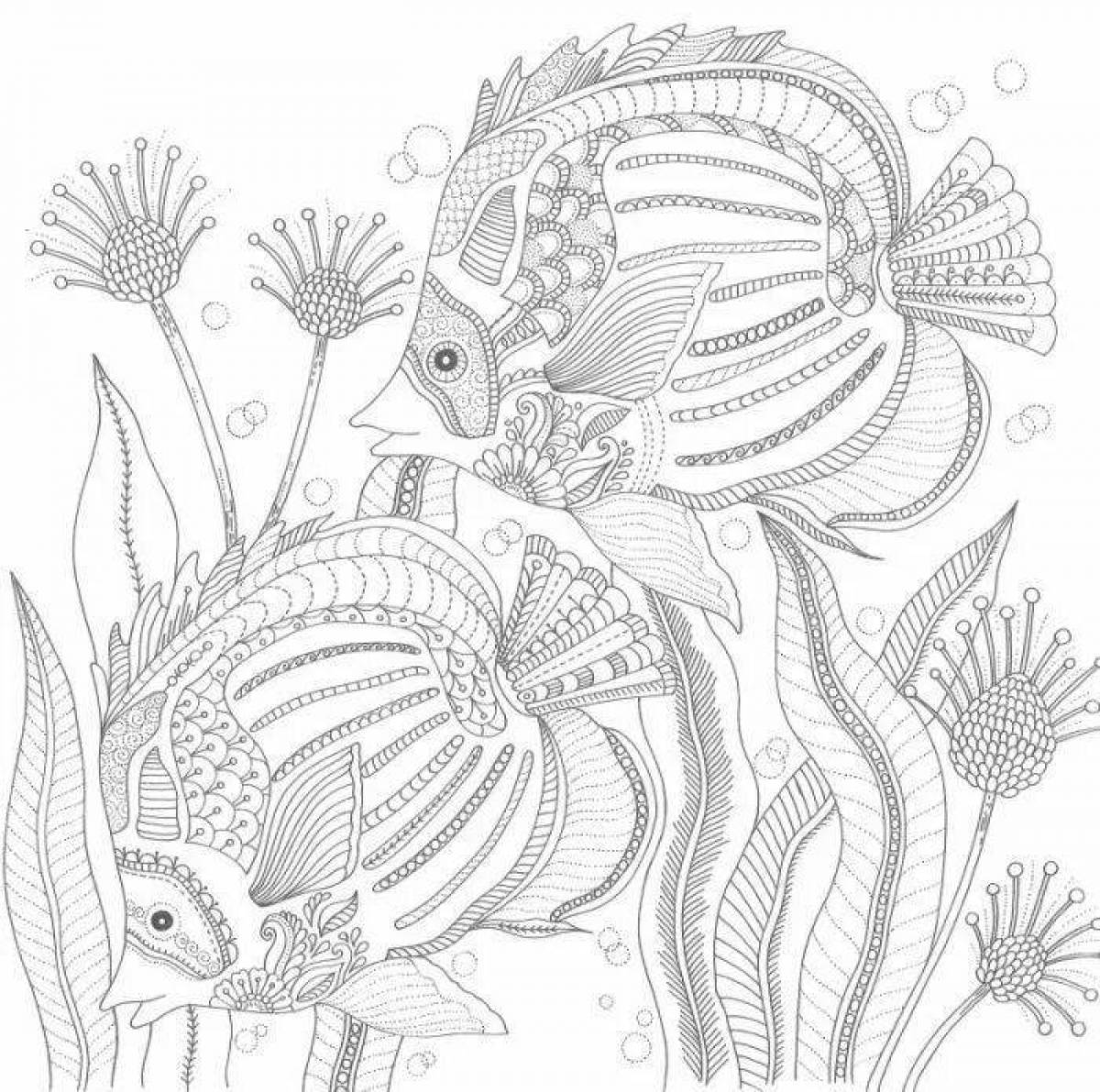 Inviting coloring pages underwater world antistress