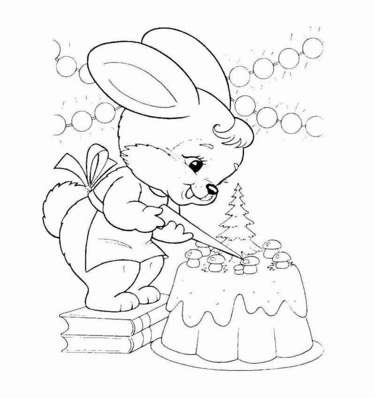 Live coloring hare 2023 new year