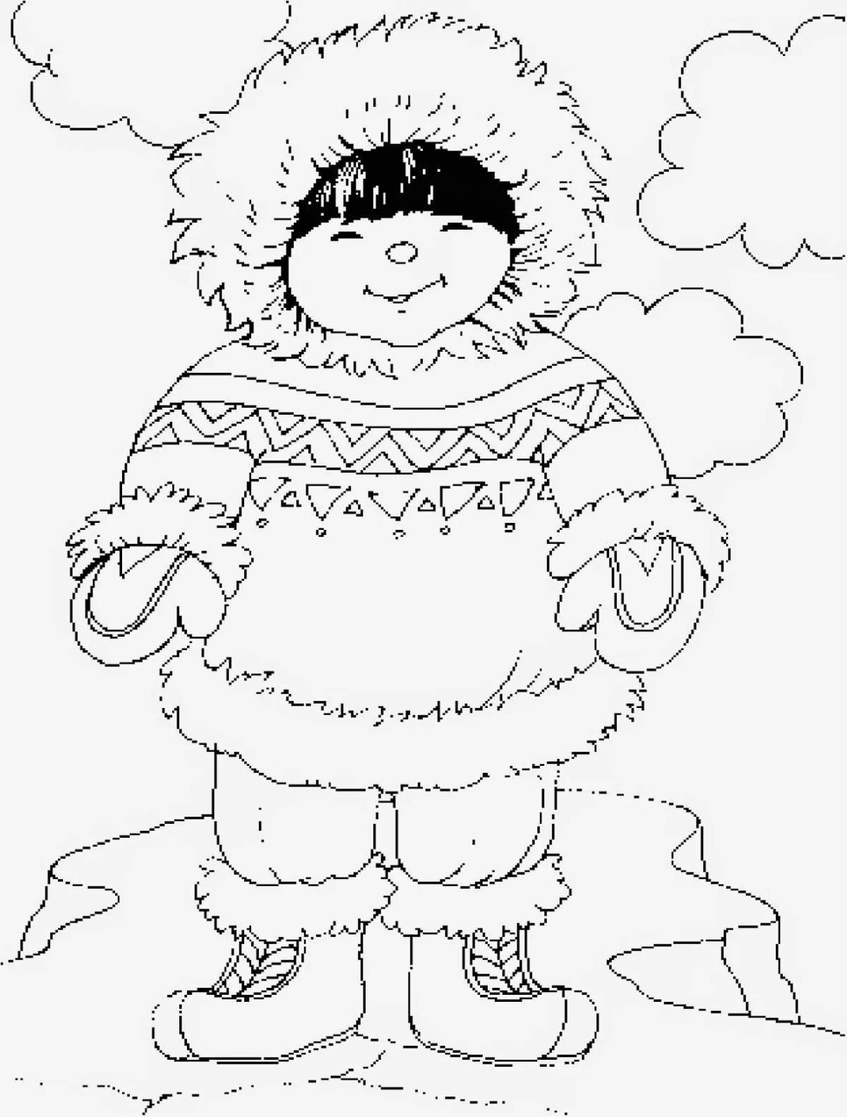 Красочная эскимосская раскраска для детей