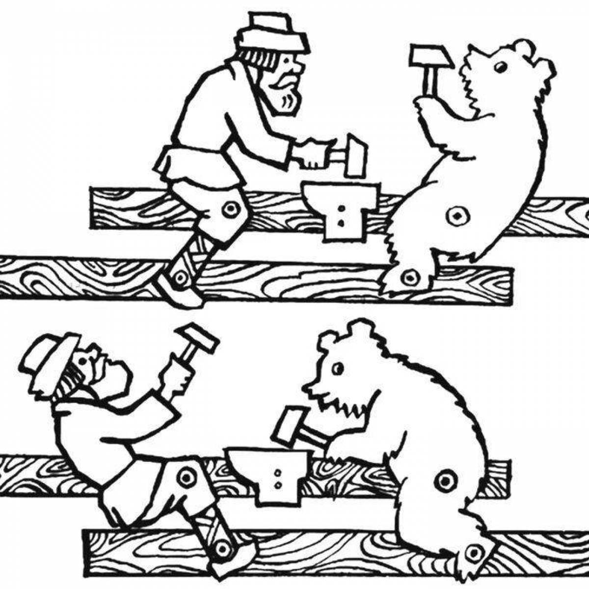 Color-lively coloring page draw on wood wooden