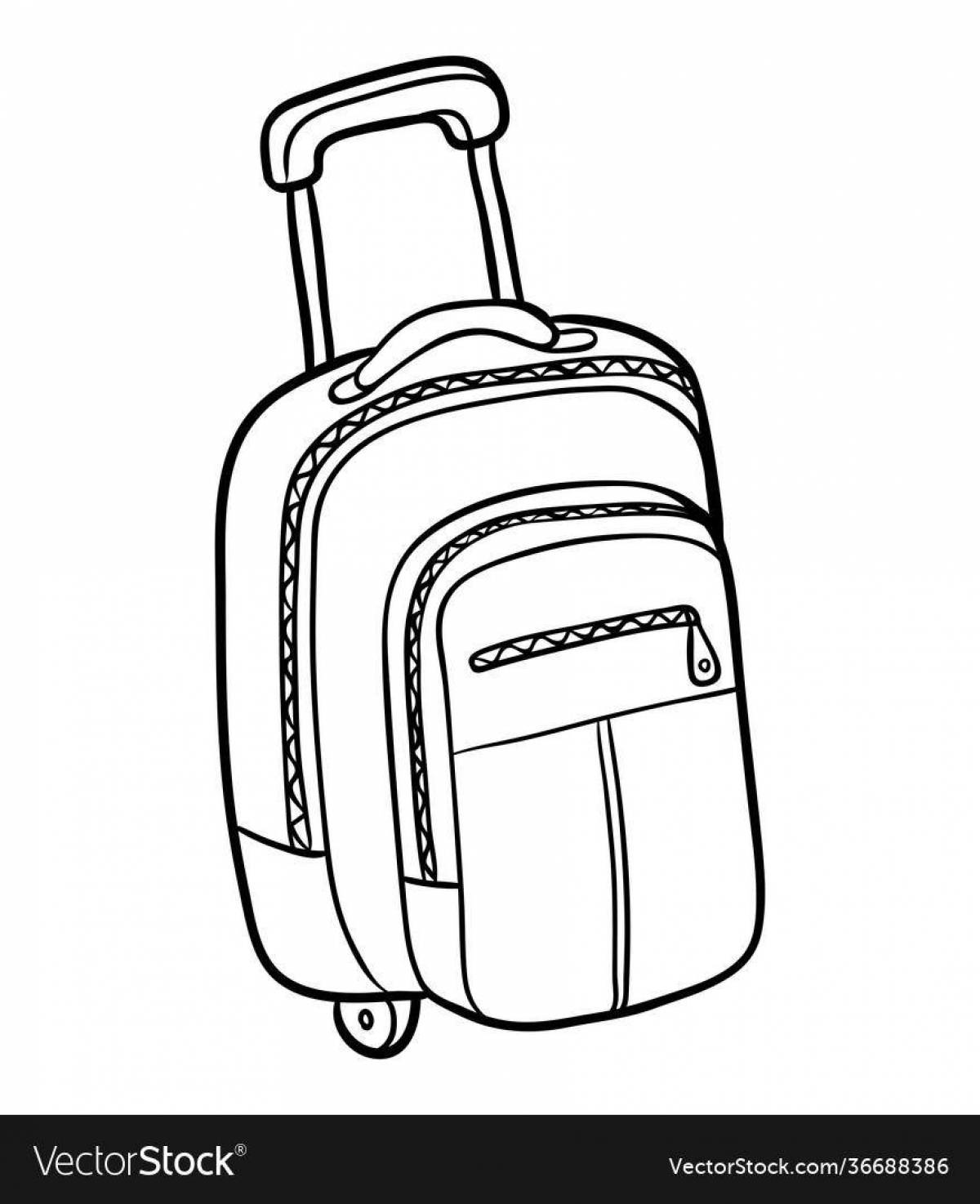 Colorful suitcase coloring book for kids