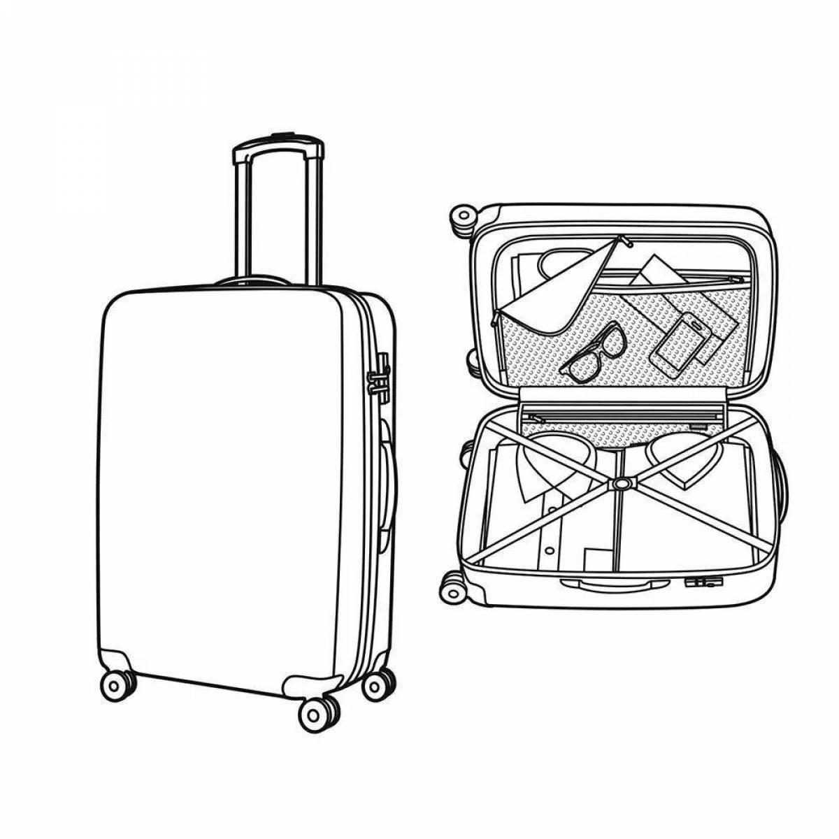 Fun suitcase coloring for kids