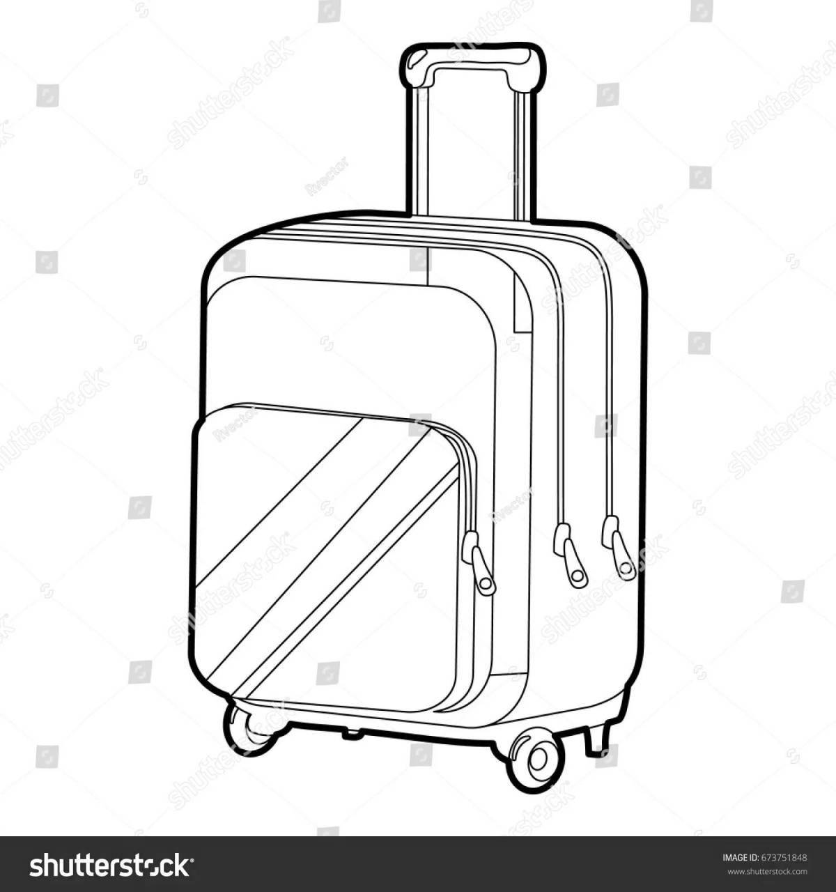 Coloring page of baby suitcase