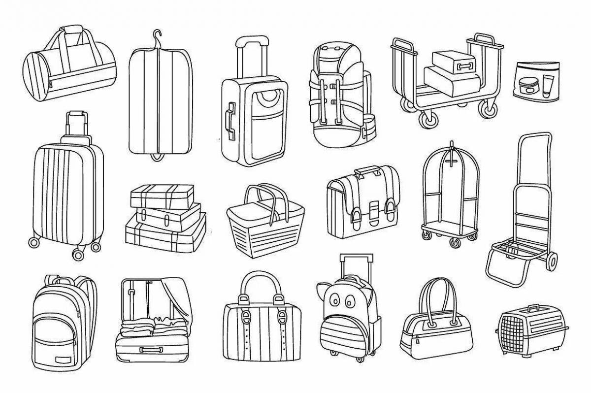 Раскраска «великолепный чемодан» для малышей