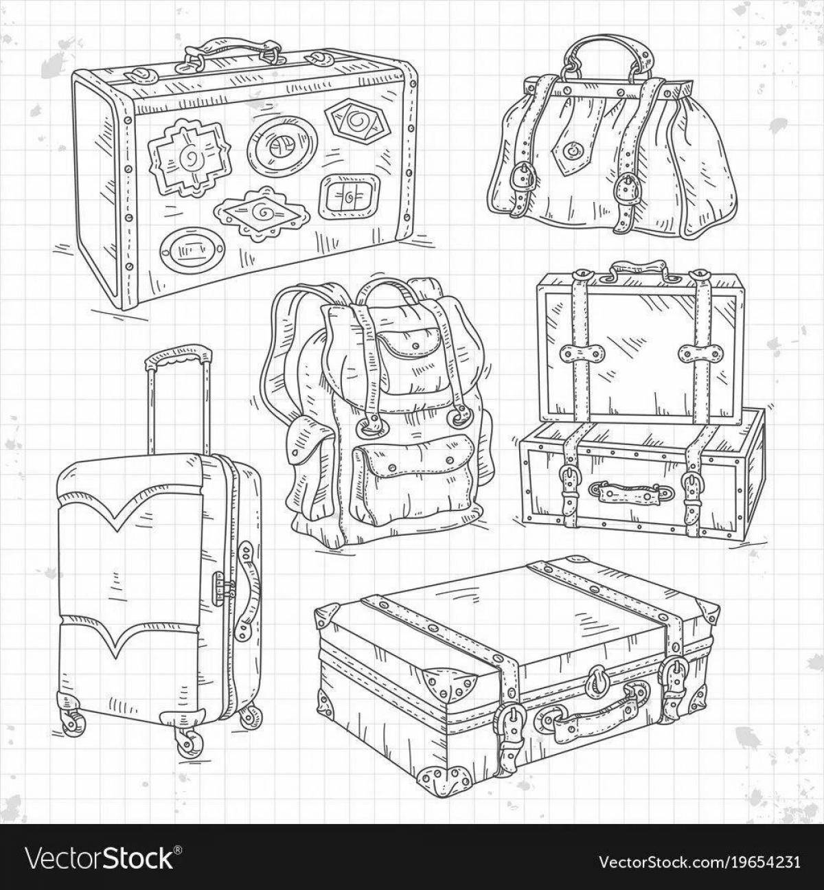 Amazing coloring page of a suitcase for babies