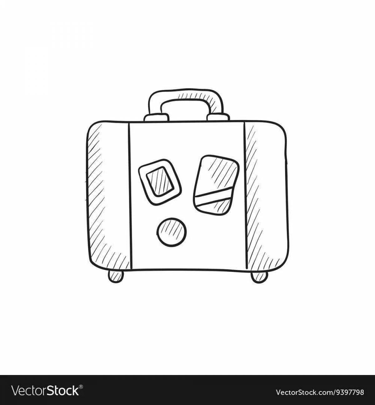 Adorable suitcase coloring book for kids