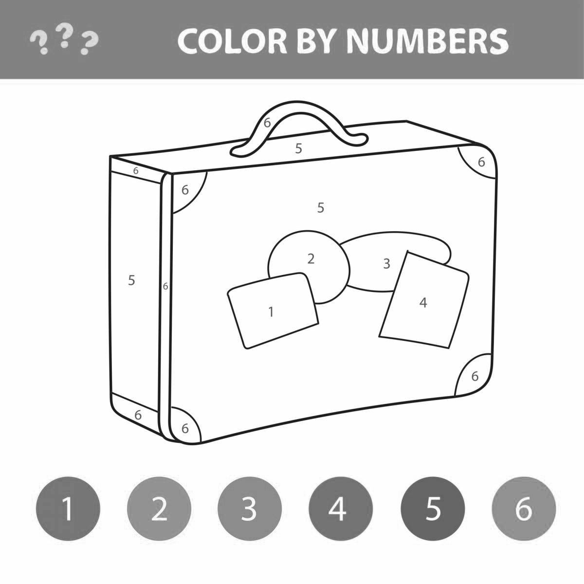 Sweet suitcase coloring for babies