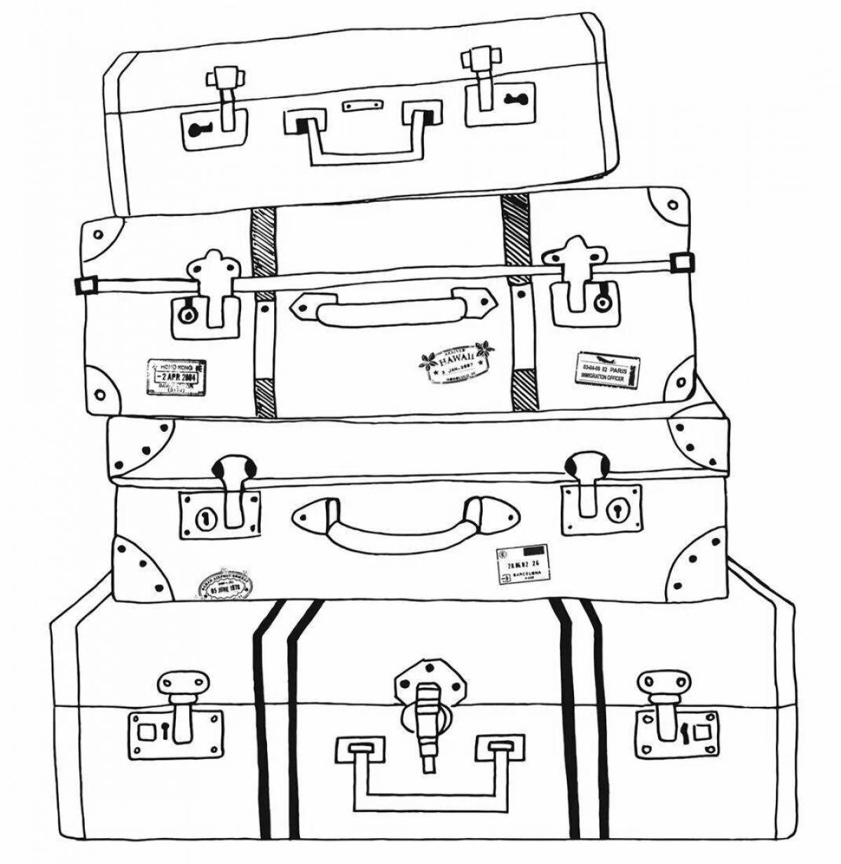 Coloring page cozy suitcase for juniors