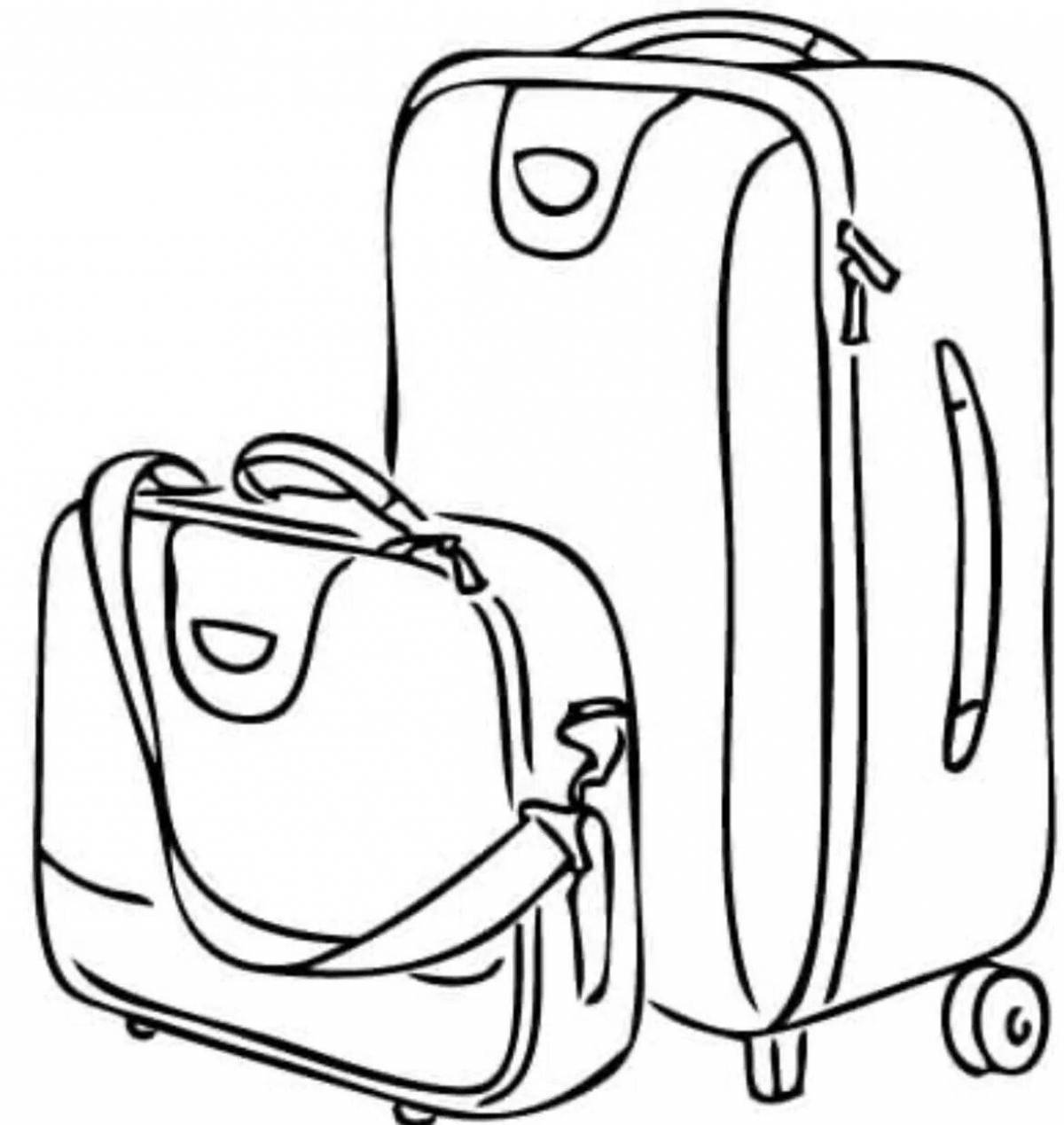 Live suitcase coloring page for kids