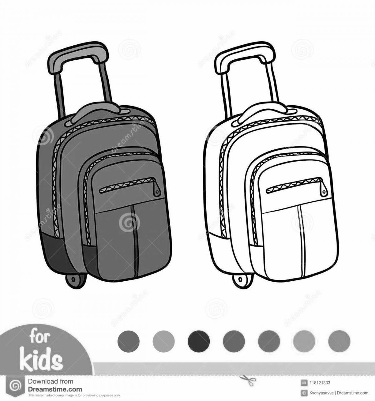 Coloring book funny suitcase for preschoolers